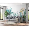 Fototapet fara imbinari Tropical Watercolor Plants And Leaves