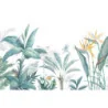 Fototapet fara imbinari Tropical Watercolor Plants And Leaves