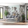Fototapet fara imbinari Light Jungle Landscape With Tropical Trees And Plants
