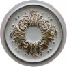 Rozeta decorativa alb auriu R-12