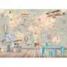 Fototapet fara imbinari World Fly Map - Camera Copilului