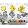 Fototapet fara imbinari Dream Tropical Leaves Gold