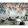 Fototapet fara imbinari Dream Butterflies With Tropical Flowers