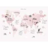 Fototapet fara imbinari Dream Pink World Map