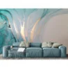 Fototapet fara imbinari Dream Saturated Turquoise With Golden Waves