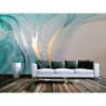 Fototapet fara imbinari Dream Saturated Turquoise With Golden Waves