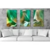 Tablou Abstract Malachite 3xL60xH100cm
