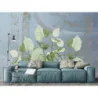 Fototapet fara imbinari Beautiful Painted Flowering Leaves