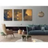 Tablou Abstract Blue And Gold Alcohol Ink 3xL60xH100cm