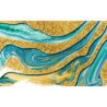 Fototapet fara imbinari Gorgeous Golden Marble Background With Blue Waves
