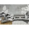 Fototapet fara imbinari Black And White Tropical Leaves