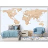 Fototapet fara imbinari Relief World Map