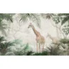 Fototapet fara imbinari Pair Of Giraffes In Tropical Forest