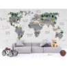 Fototapet fara imbinari World Map With Gray Continents
