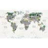 Fototapet fara imbinari World Map With Gray Continents