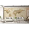 Fototapet fara imbinari Beige World Map
