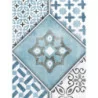 Tapet faianta retro lavabil, albastru, alb, imitations2 6315-08
