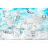 Fototapet fara imbinari Light Blue Flying Map