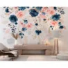 Fototapet fara imbinari Pink And Dark Blue Flowers
