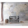 Fototapet fara imbinari Gray World Map