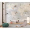 Fototapet fara imbinari Gray World Map