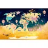 Fototapet fara imbinari Map Of The World With NIght Sky